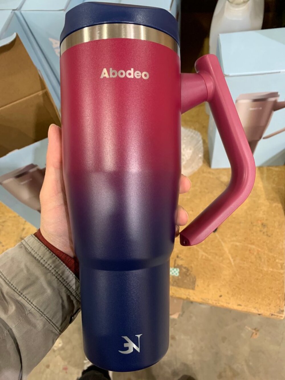 40 oz Leak Proof Insulated Coffee Tumbler (Blue & Red - B0F74B35KP)